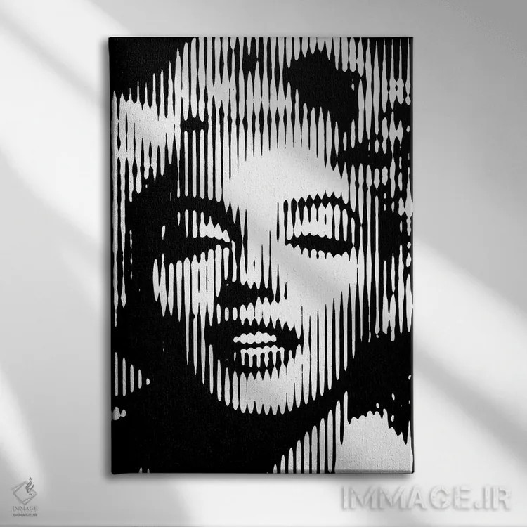 تابلو مرلین مونرو ۲ (نسخه دوم) اثر احمد شریف - نمای روبهرو روی دیوار