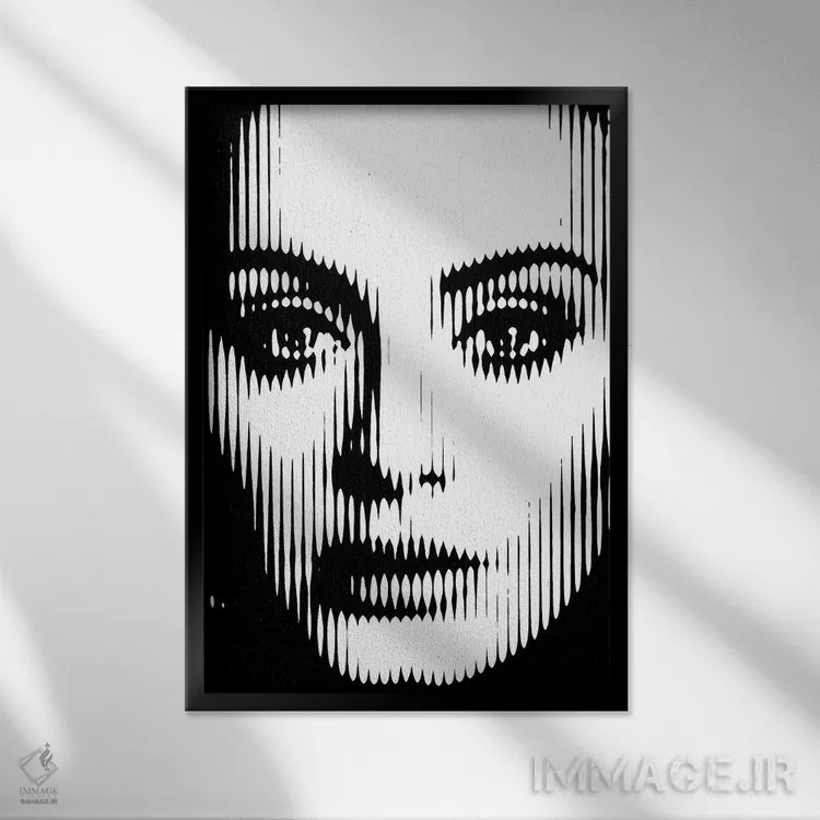 تابلو ادل (نام زنانه) اثر احمد شریف - نمای قابدار مشکی