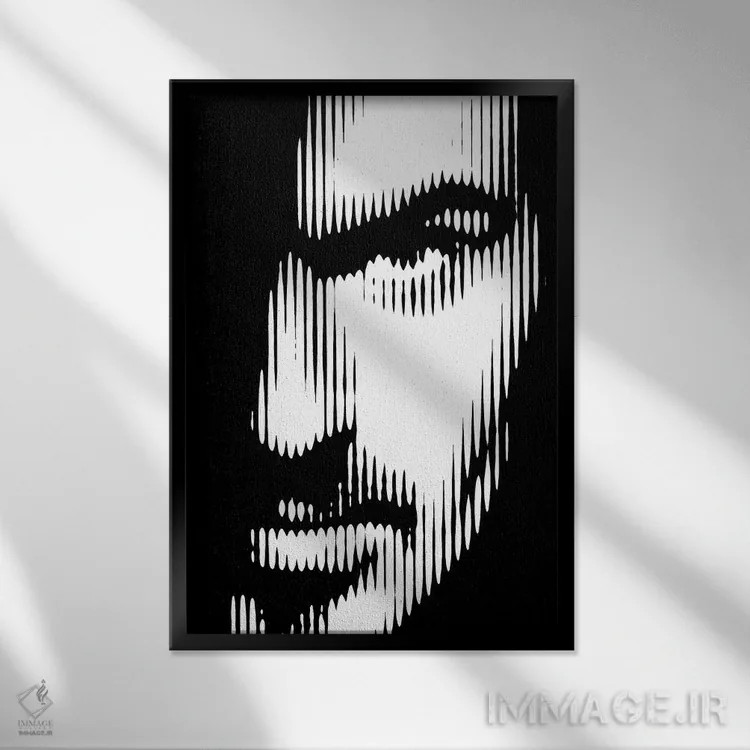 تابلو جورج مایکل اثر احمد شریف - نمای قابدار مشکی