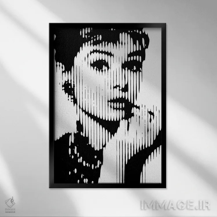 تابلو آدری هپبورن ۳ (نسخه سوم) اثر احمد شریف - نمای قابدار مشکی