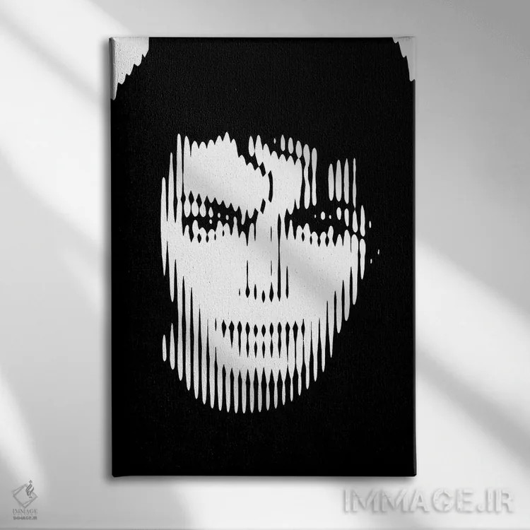 تابلو مایکل جکسون ۲ (نسخه دوم) اثر احمد شریف - نمای روبهرو روی دیوار
