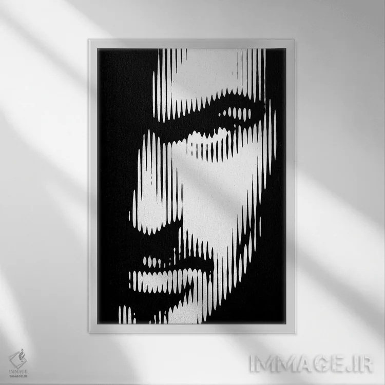 تابلو جورج مایکل اثر احمد شریف - نمای قابدار سفید