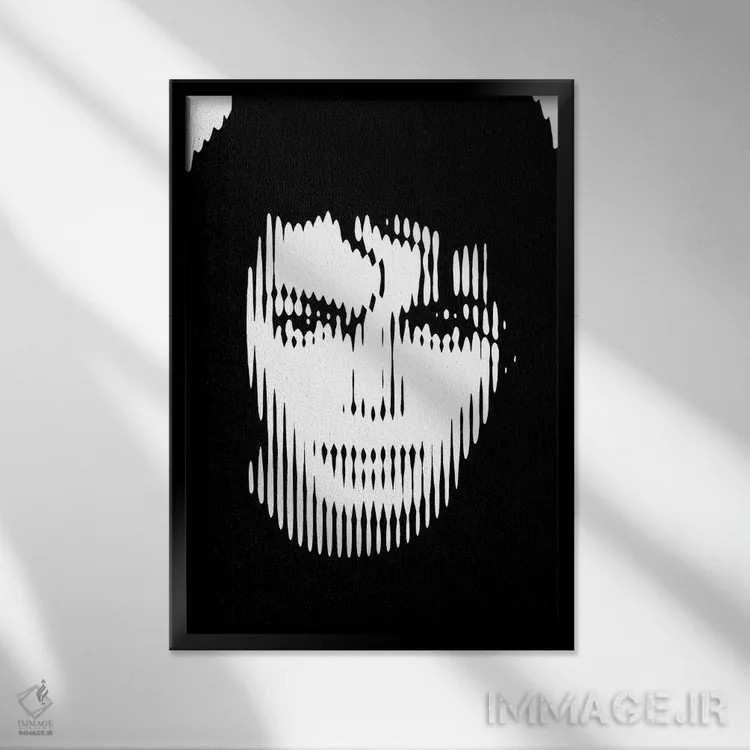 تابلو مایکل جکسون ۲ (نسخه دوم) اثر احمد شریف - نمای قابدار مشکی