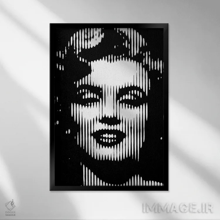 تابلو مرلین مونرو ۳ (نسخه سوم) اثر احمد شریف - نمای قابدار مشکی