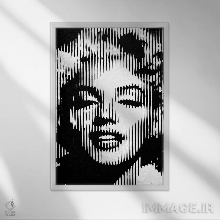 تابلو مرلین مونرو ۲ (نسخه دوم) اثر احمد شریف - نمای قابدار سفید