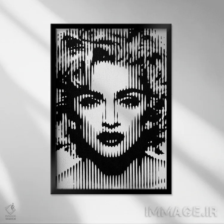 تابلو مدونا (خواننده) اثر احمد شریف - نمای قابدار مشکی