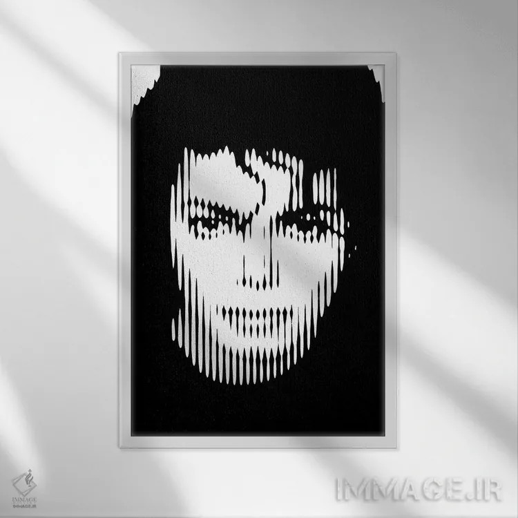 تابلو مایکل جکسون ۲ (نسخه دوم) اثر احمد شریف - نمای قابدار سفید