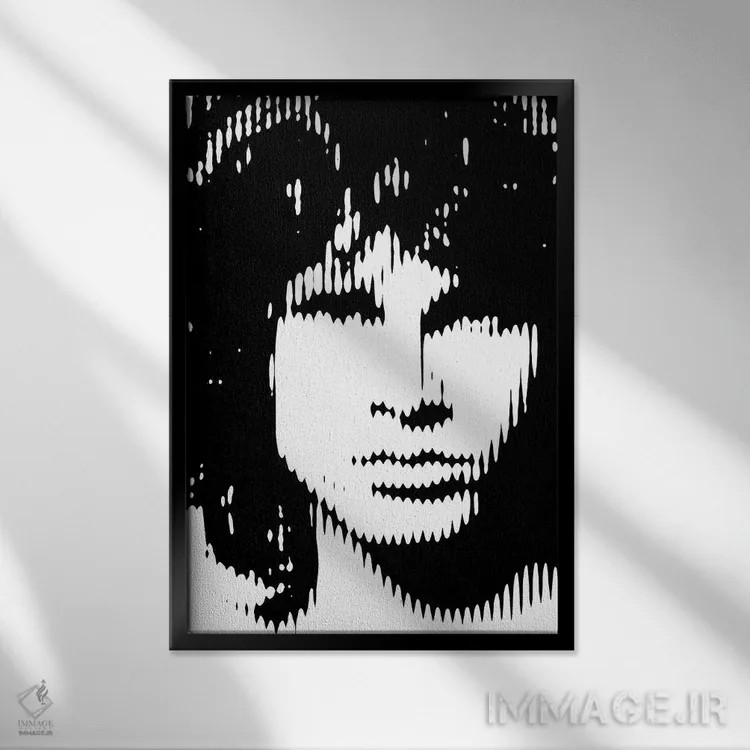 تابلو جیم موریسون ۳ (نسخه سوم) اثر احمد شریف - نمای قابدار مشکی