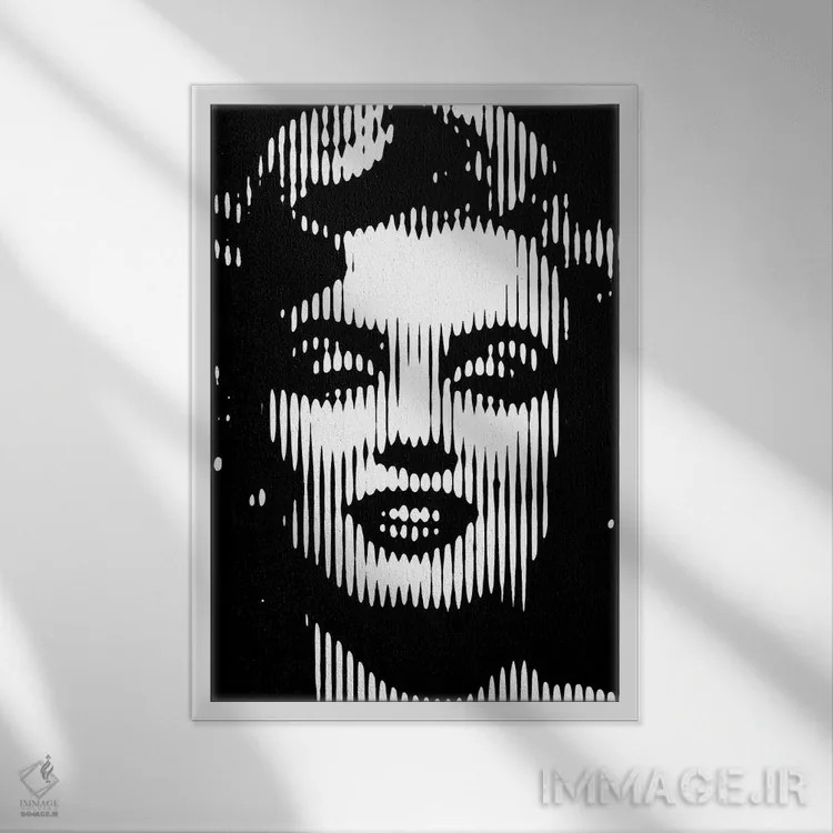 تابلو مرلین مونرو ۳ (نسخه سوم) اثر احمد شریف - نمای قابدار سفید