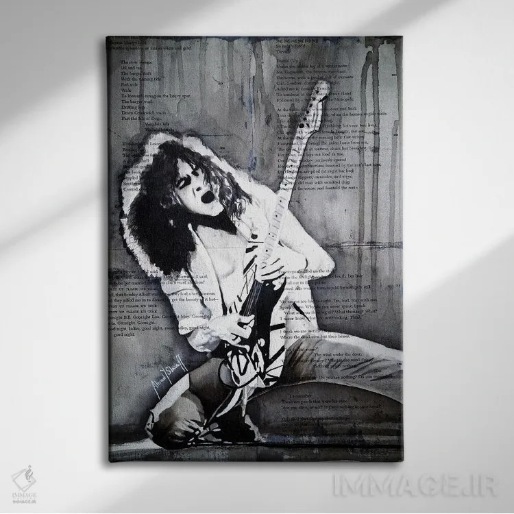 تابلو ادی ون هیلن اثر احمد شریف - نمای روبهرو روی دیوار