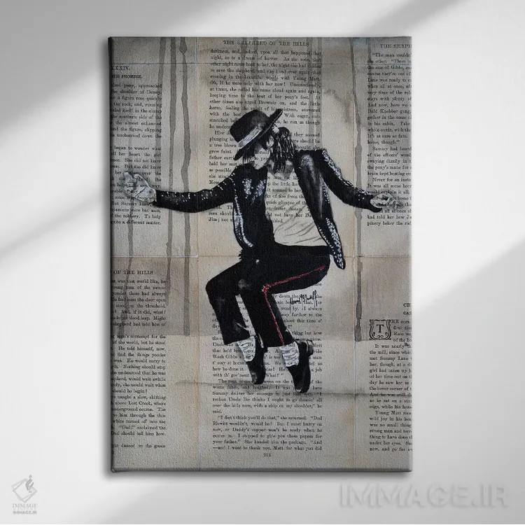 تابلو مایکل جکسون اثر احمد شریف - نمای روبهرو روی دیوار