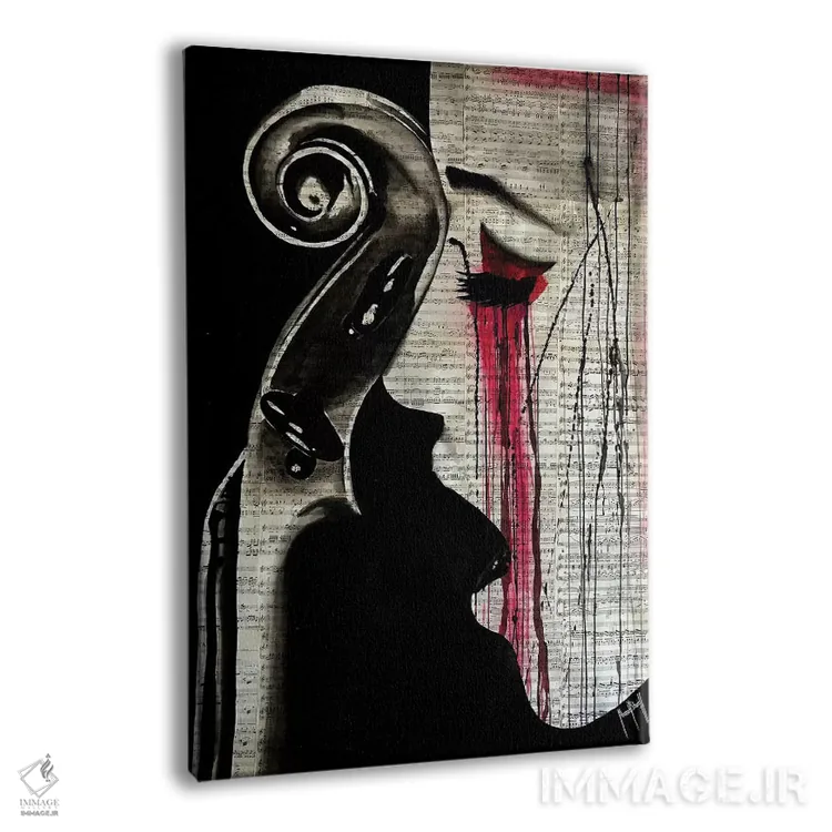 تابلو زن ویولنسلنواز (یا زن-ویولنسل) اثر احمد شریف - نمای پرسپکتیو محصول