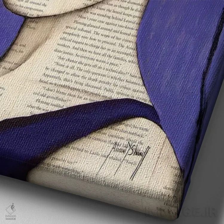 تابلو زندگی بنفش اثر احمد شریف - نمای نزدیک بافت بوم