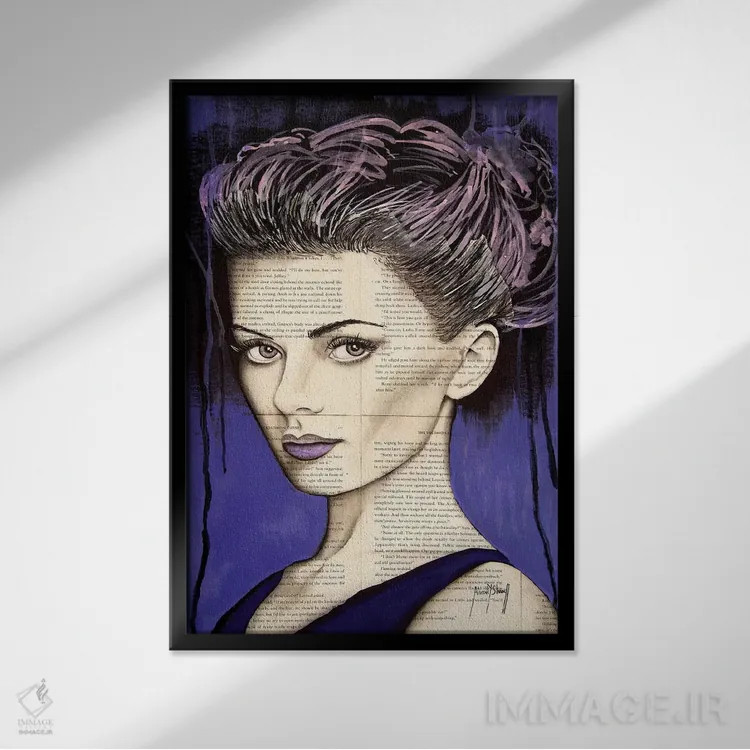 تابلو زندگی بنفش اثر احمد شریف - نمای قابدار مشکی