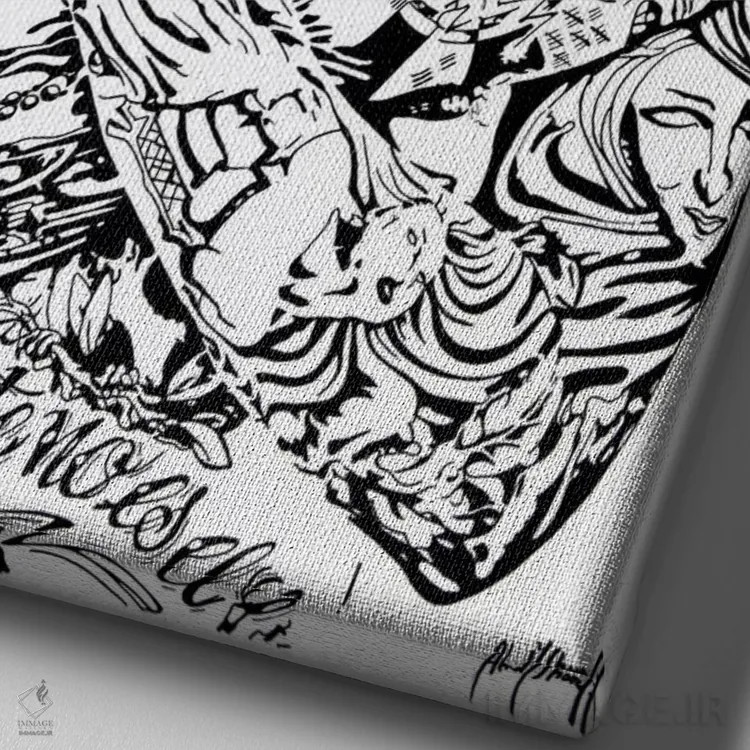 تابلو مرد خالکوبی اثر احمد شریف - نمای نزدیک بافت بوم