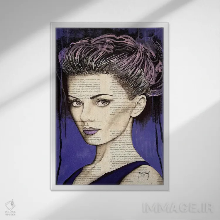 تابلو زندگی بنفش اثر احمد شریف - نمای قابدار سفید