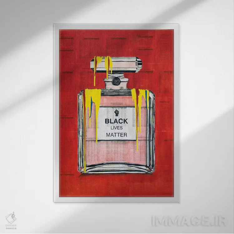 تابلو BLM? 7 (ابهام در معنی، احتمالاً Black Lives Matter) اثر احمد شریف - نمای قابدار سفید