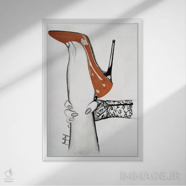 تابلو اس اند ام (حالت جنسی خاص) اثر احمد شریف - نمای قابدار سفید