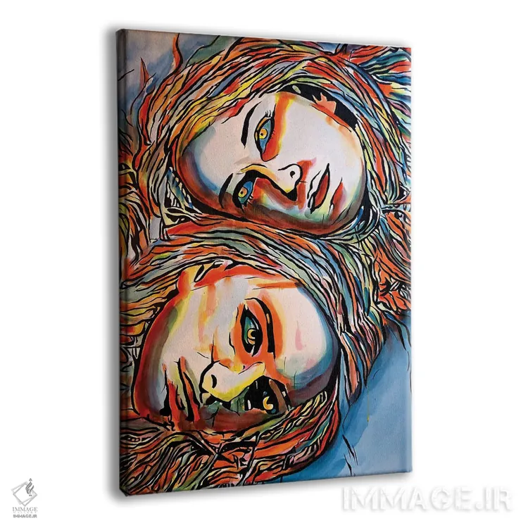 تابلو دوتکه (تقسیمشده/جدایی) اثر احمد شریف - نمای پرسپکتیو محصول