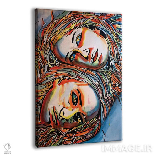 تابلو دوتکه (تقسیمشده/جدایی) اثر احمد شریف - نمای پرسپکتیو محصول