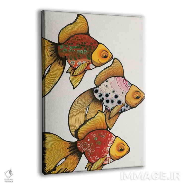 تابلو سه ماهی قرمز اثر آن هاچینسون - نمای پرسپکتیو محصول