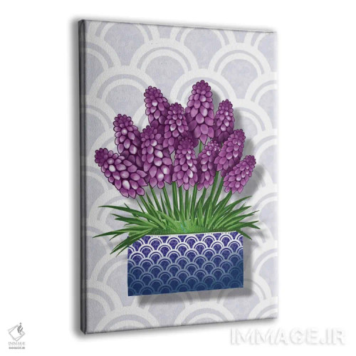 تابلو سنبل در گلدان آبی اثر آن هاچینسون - نمای پرسپکتیو محصول