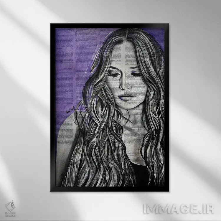 تابلو شیفتگی اثر احمد شریف - نمای قابدار مشکی