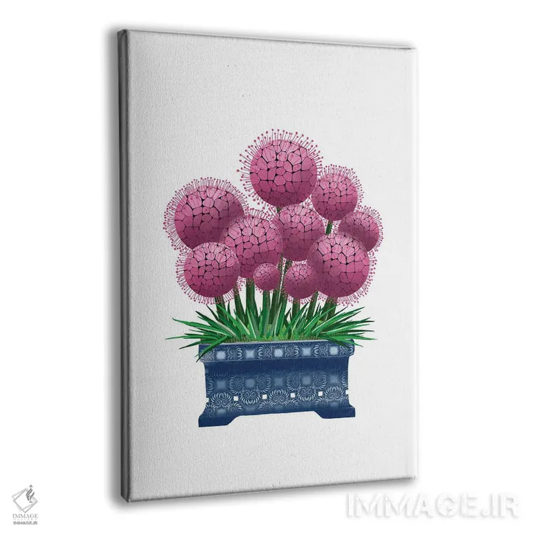 تابلو آلیوم در گلدان آبی اثر آن هاچینسون - نمای پرسپکتیو محصول