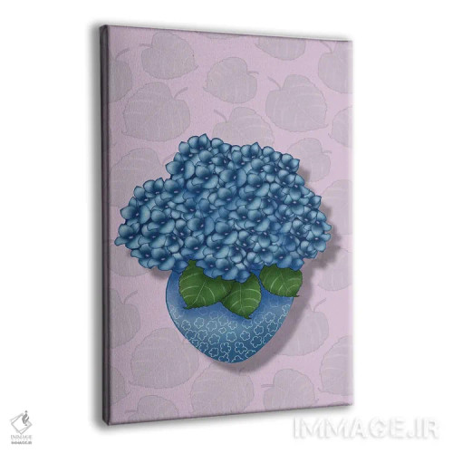 تابلو هورتانسیا در گلدان آبی اثر آن هاچینسون - نمای پرسپکتیو محصول