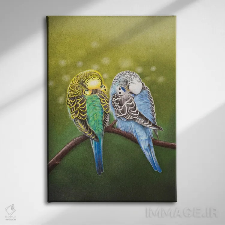 تابلو خواب نیمروزی مرغ عشق اثر آن هاچینسون - نمای روبهرو روی دیوار