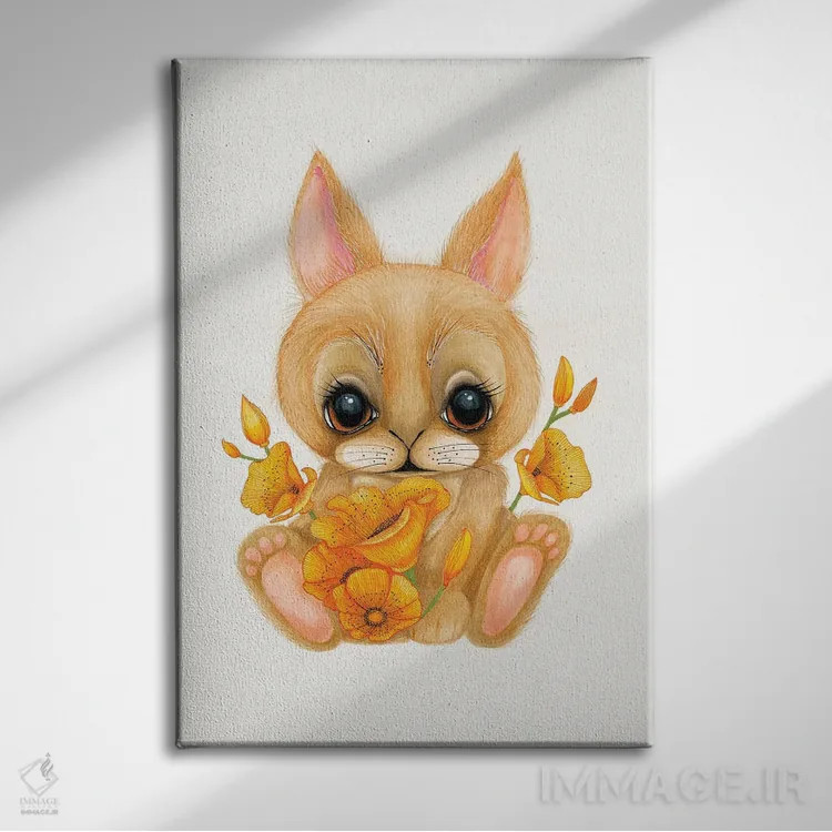 تابلو خرگوش اثر آن هاچینسون - نمای روبهرو روی دیوار