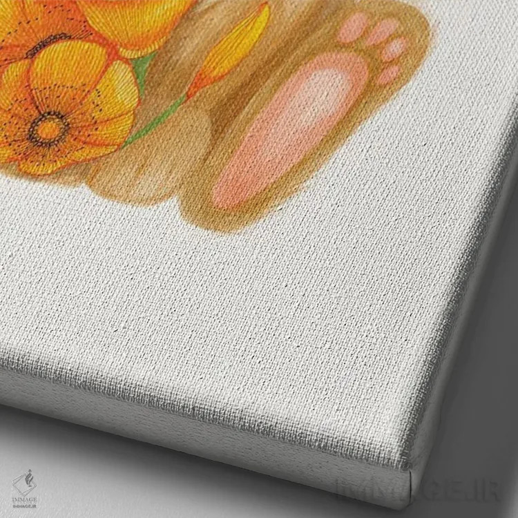 تابلو خرگوش اثر آن هاچینسون - نمای نزدیک بافت بوم