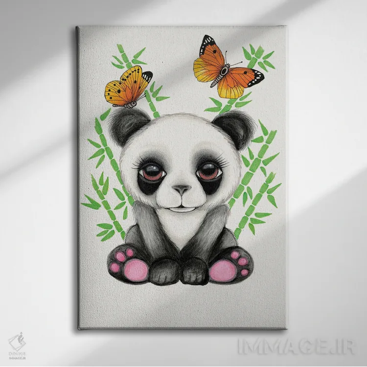 تابلو پاندای بچه اثر آن هاچینسون - نمای روبهرو روی دیوار