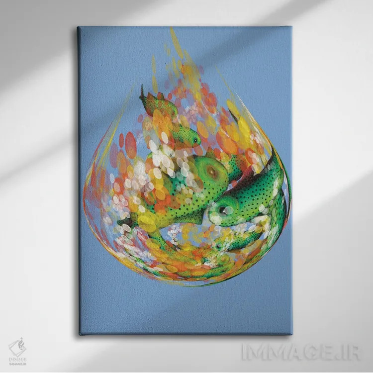 تابلو تور ماهیگیری اثر آن هاچینسون - نمای روبهرو روی دیوار