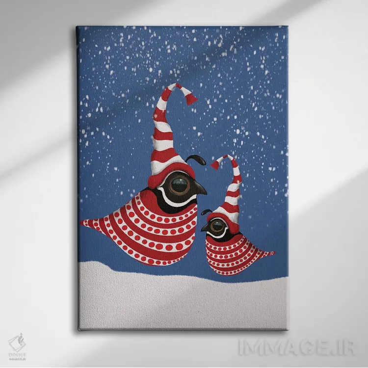 تابلو بلدرچینهای کریس ۱ (نسخه اول) اثر آن هاچینسون - نمای روبهرو روی دیوار