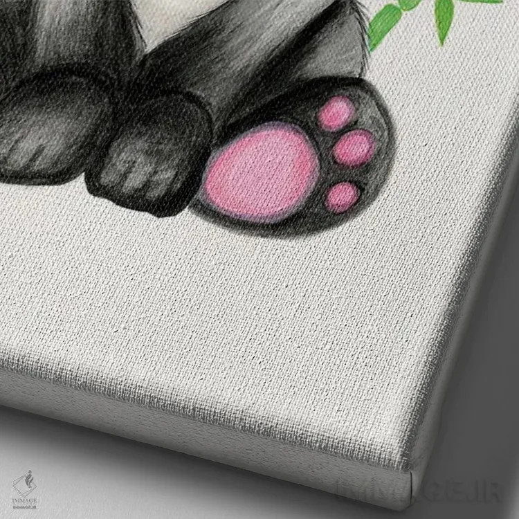 تابلو پاندای بچه اثر آن هاچینسون - نمای نزدیک بافت بوم