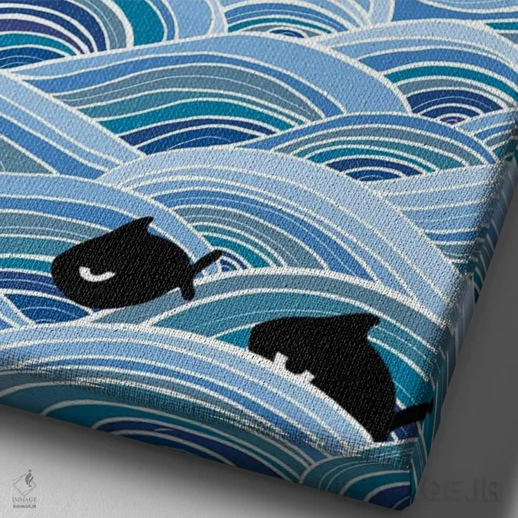 تابلو همه در قایق سبز نخودی اثر آن هاچینسون - نمای نزدیک بافت بوم