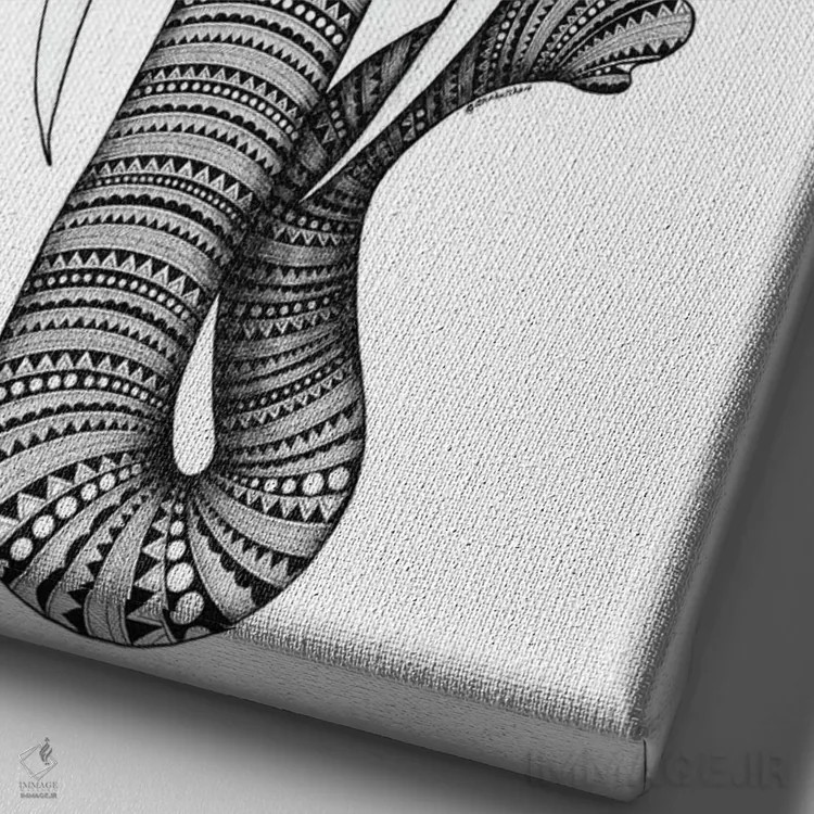 تابلو فیل "الویس" اثر آن هاچینسون - نمای نزدیک بافت بوم