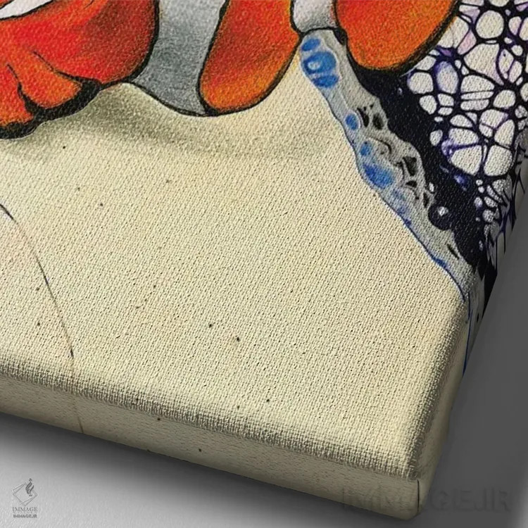 تابلو دلقکبازی اثر آن هاچینسون - نمای نزدیک بافت بوم