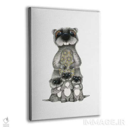 تابلو خانواده موش صحرایی (گوفر) اثر آن هاچینسون - نمای پرسپکتیو محصول