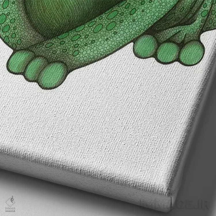 تابلو قورباغه عاشق مگس اثر آن هاچینسون - نمای نزدیک بافت بوم