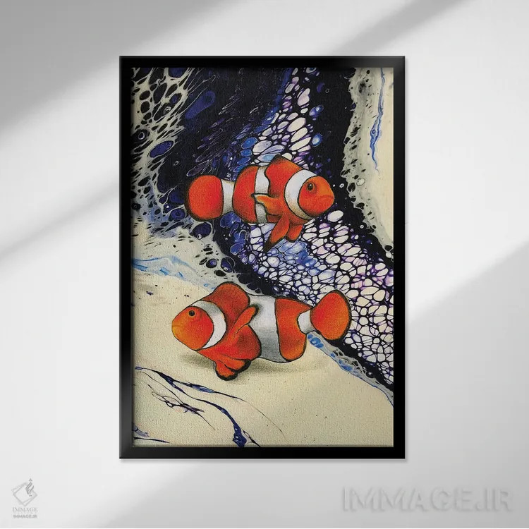 تابلو دلقکبازی اثر آن هاچینسون - نمای قابدار مشکی