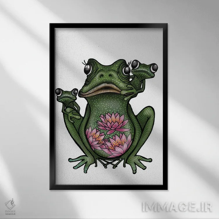 تابلو قورباغهها اثر آن هاچینسون - نمای قابدار مشکی