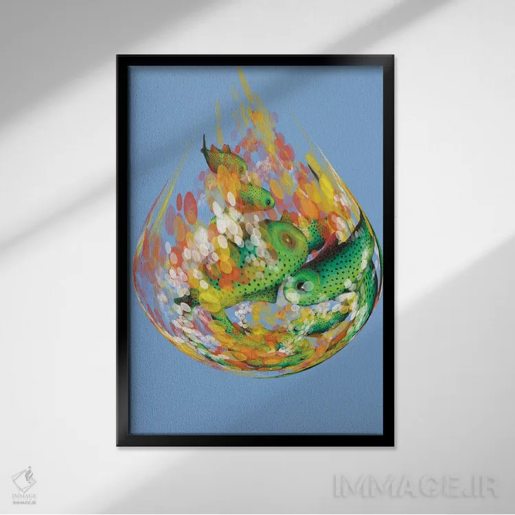 تابلو تور ماهیگیری اثر آن هاچینسون - نمای قابدار مشکی