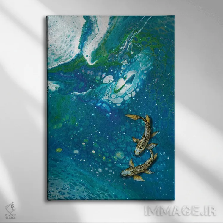 تابلو سایههای مرمری ماهی کوی اثر آن هاچینسون - نمای روبهرو روی دیوار