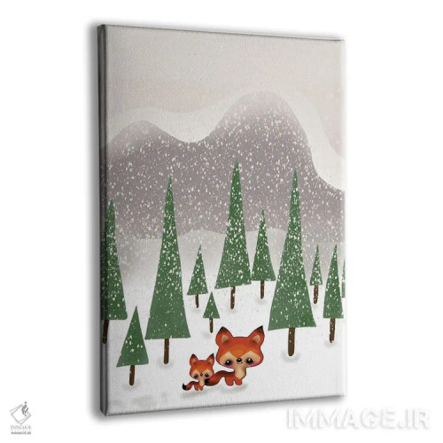 تابلو روباههای کوچک در مزرعه اثر آن هاچینسون - نمای پرسپکتیو محصول