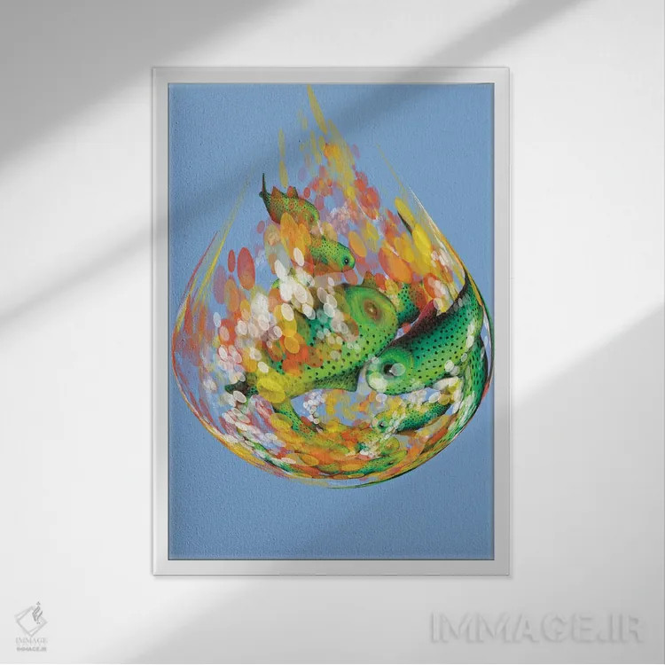 تابلو تور ماهیگیری اثر آن هاچینسون - نمای قابدار سفید