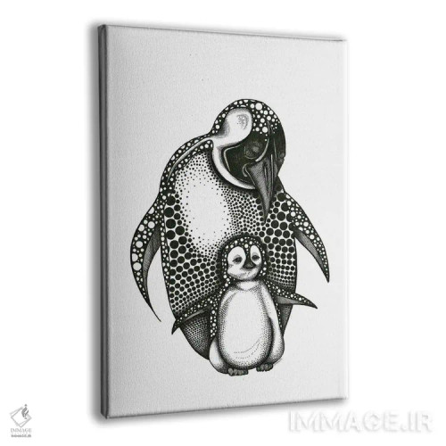 تابلو مادر پنگوئن و بچهاش اثر آن هاچینسون - نمای پرسپکتیو محصول