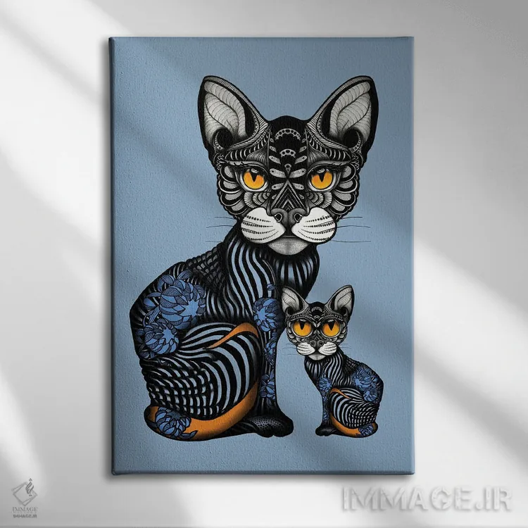 تابلو تتو کوچک و مامانش اثر آن هاچینسون - نمای روبهرو روی دیوار