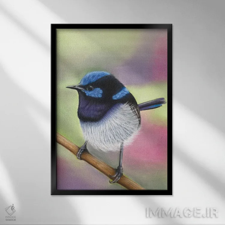 تابلو کوچک آبی اثر آن هاچینسون - نمای قابدار مشکی